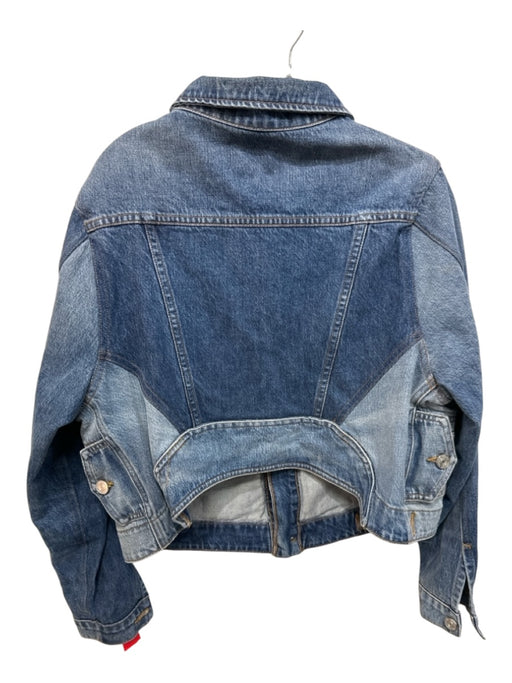 Frame Size XXS/XS Medium Wash Cotton Denim Button Up Pockets Denim Collar Jacket Medium Wash / XXS/XS