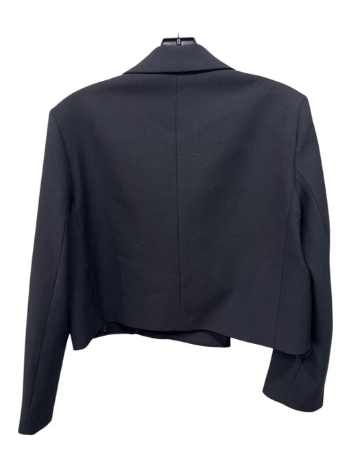 Maje Size 34 Black Polyester Blend One Button Lapel Cropped Blazer Jacket Black / 34