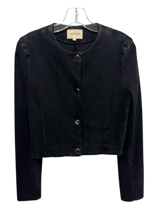 Loulou Studio Size M Black Cotton Button Up Long Sleeve Cropped Jacket Black / M