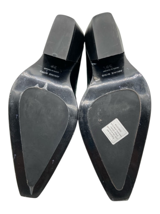 Anine Bing Shoe Size 39 Black Leather Crocodile Stacked Heel Pointed Toe Booties Black / 39