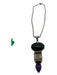 No Brand Silver 925 Silver & Onyx Agate Citrine Amethyst Necklace Silver