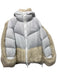 Nike X Sacai Size L Ice Blue & Cream Nylon Blend Faux Fur Trim Goose Down Coat Ice Blue & Cream / L