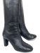 Chanel Shoe Size 39 Black Leather Paneled Embroidered Logo Side Zip Boots Black / 39