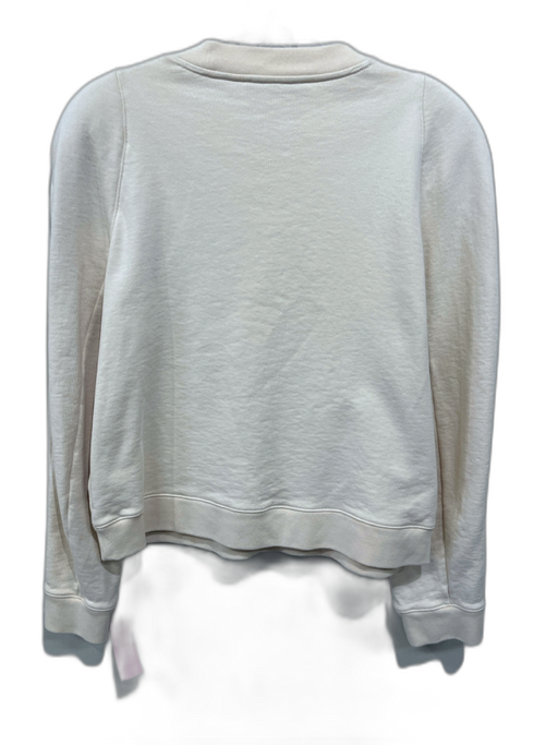 Tibi Size M Cream Yellow Cotton Shoulder Pads Ribbed Hem Long Sleeve Sweater Cream Yellow / M