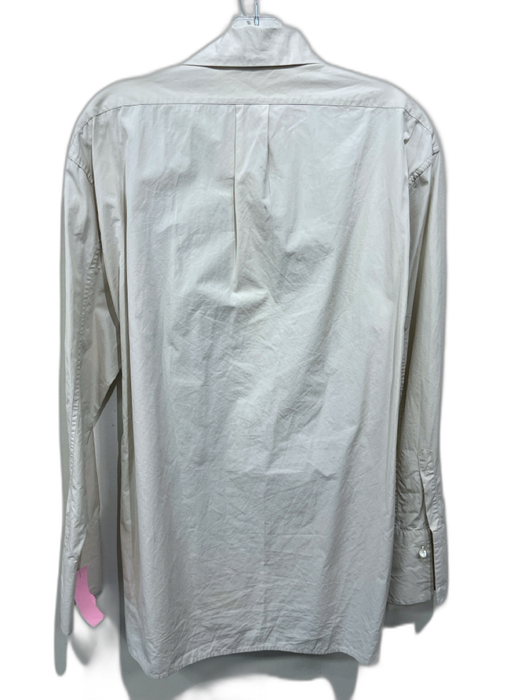 Bottega Veneta Size 42 Cream & Black Silk Button Up Lace Detail Collared Top Cream & Black / 42