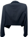 Nili Lotan Size 6 Black Wool Fabric Block Button Detail Open Front Jacket Black / 6