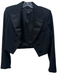 Nili Lotan Size 6 Black Wool Fabric Block Button Detail Open Front Jacket Black / 6