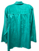 Fernando Sanchez Size Medium Teal Nylon Blend Silk Feel Button Front Pant Set Teal / Medium