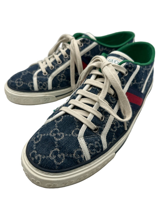 Gucci Shoe Size 10 Blue Canvas Guccissima Sneaker Men's Shoes