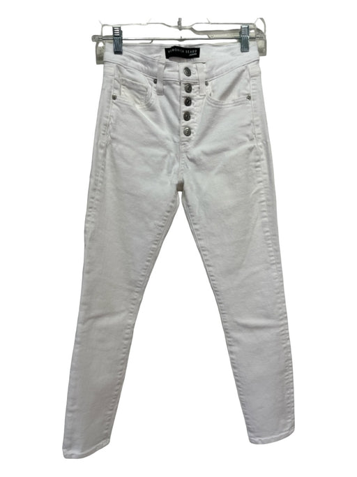 Veronica Beard Size 25 White Cotton Blend High Rise Skinny Button Fly Pants White / 25
