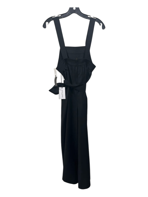 A Piece Apart Size 0 Black Wool Back Zip Sash Wide Leg Jumpsuit Black / 0