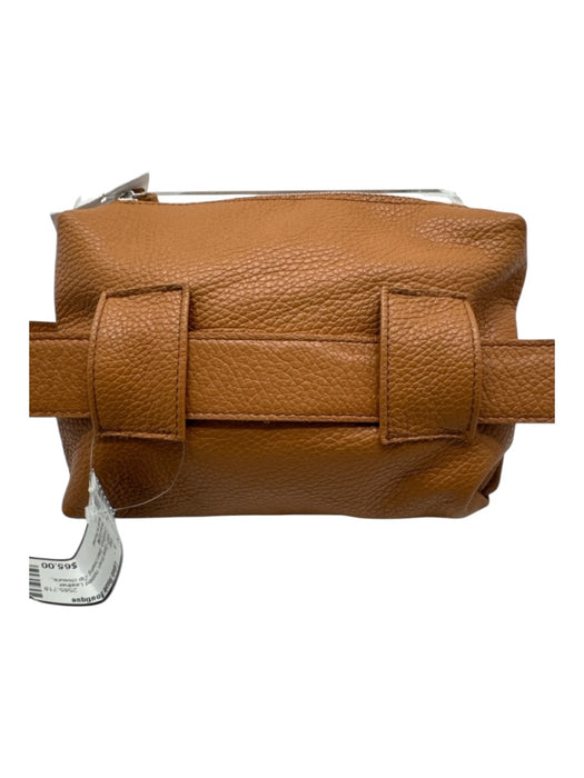 Hand In Pocket Camel Brown Pebbled Leather Crossbody Braid Detailing Bag Camel Brown / XS