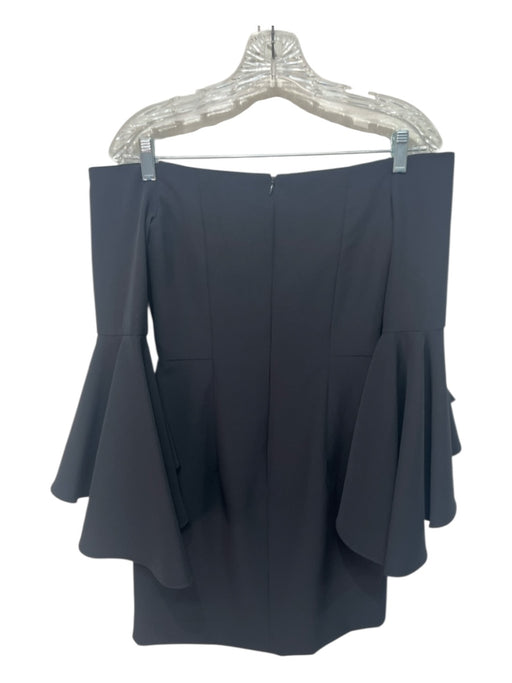 Milly Size 2 Black Polyester Blend Off Shoulder Above Knee Dress Black / 2
