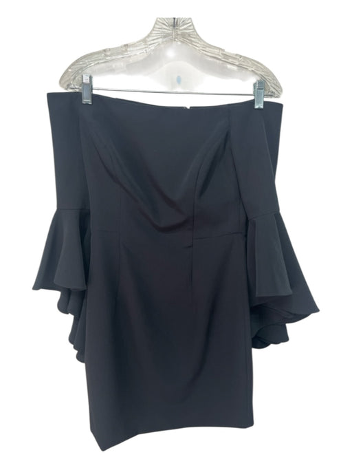 Milly Size 2 Black Polyester Blend Off Shoulder Above Knee Dress Black / 2