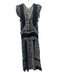 Sea New York Size 2 Navy blue & Cream Viscose Embroidered Detail Maxi Dress Navy blue & Cream / 2