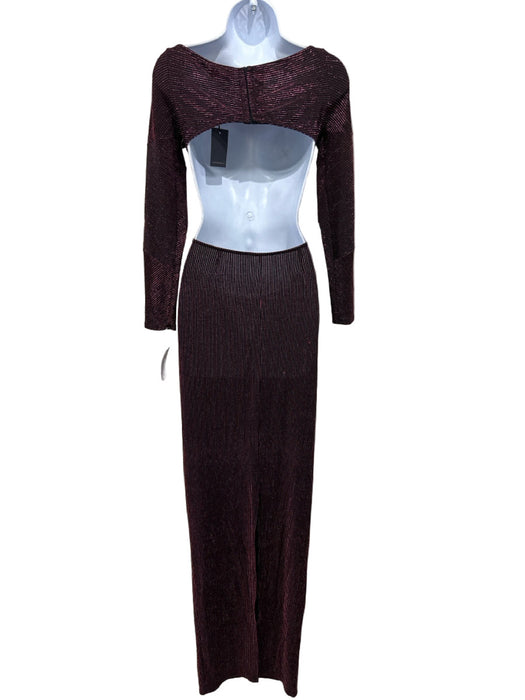 Revolve X Michael Costello Size M Magenta & Black Nylon Metallic Thread Dress