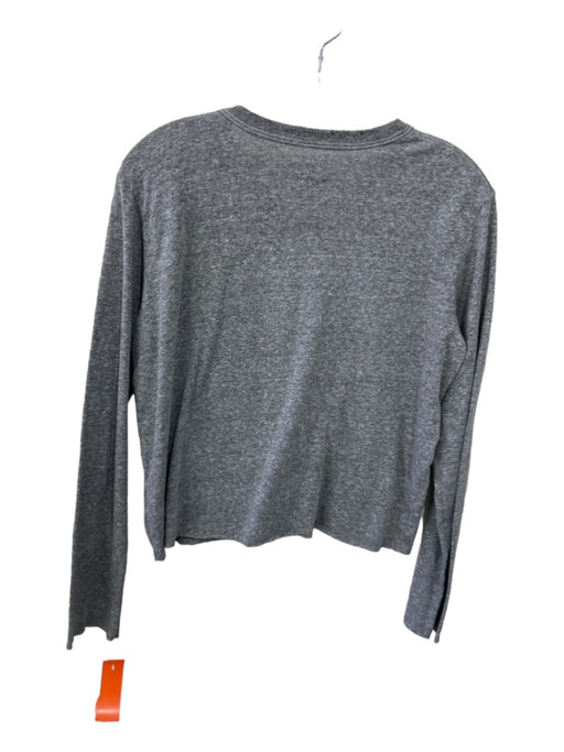 The Great Size 0 Grey Cotton Long Sleeve Crop T-shirt Grey / 0