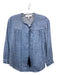 Derek Lam 10 Crosby Size 2 Chambray Blue Cotton Tassel Tie Neck Half Button Top Chambray Blue / 2