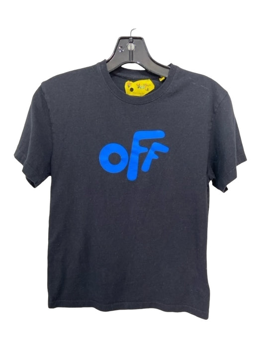 Off-Whiite Size Youth 12 Black & Blue Cotton Round Neck Short Sleeve Logo Top Black & Blue / Youth 12