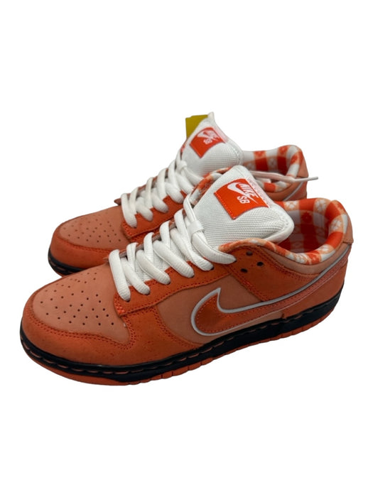 Nike Shoe Size 7 Orange & White Suede Gingham lace up Low Top Swoosh Sneakers Orange & White / 7