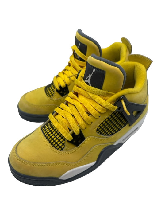 Nike Shoe Size 7 Yellow & Gray Suede Lace Up Midi Mesh Detail Jordan Sneakers Yellow & Gray / 7