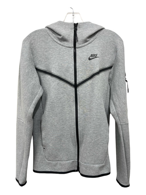 Nike Size S Gray Synthetic Solid Hoodie Zip Up Men's Jacket S