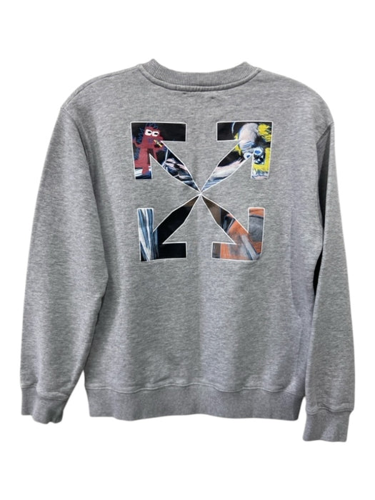 Off-White Size 12/XS Gray & multi Cotton Crew Neck Heathered arrows Top Gray & multi / 12/XS