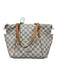 Louis Vuitton Cream & Blue Coated Canvas Brass Hardware Zip Top Side Pocket Bag Cream & Blue / M