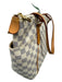 Louis Vuitton Cream & Blue Coated Canvas Brass Hardware Zip Top Side Pocket Bag Cream & Blue / M