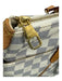 Louis Vuitton Cream & Blue Coated Canvas Brass Hardware Zip Top Side Pocket Bag Cream & Blue / M