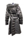 Centigrade Size L Gray Polyethylene Faux Fur Trim Snaps Quilted Sash Coat Gray / L