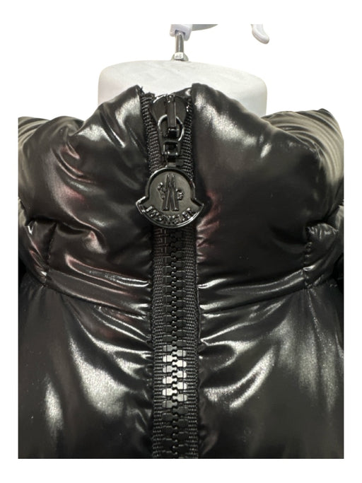 Moncler Size 0 Black Polyamide Goose Down Quilted Hooded Cropped Jacket Black / 0