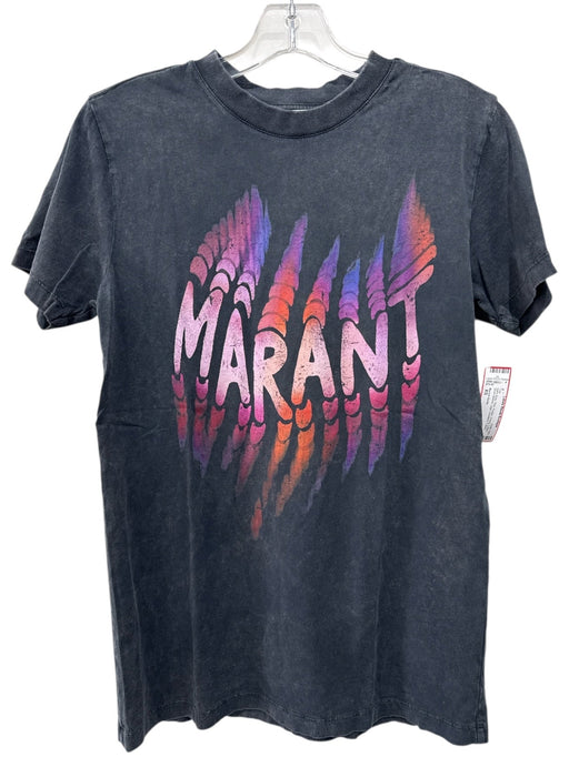 Marant Etoile Size XS Dark Gray, Pink, Purple, Orange Cotton Short Sleeve Top Dark Gray, Pink, Purple, Orange / XS