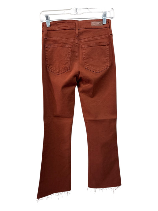AG Size 24 Brown Cotton Blend High Rise Solid Raw Hem Boot Cut Pants Brown / 24