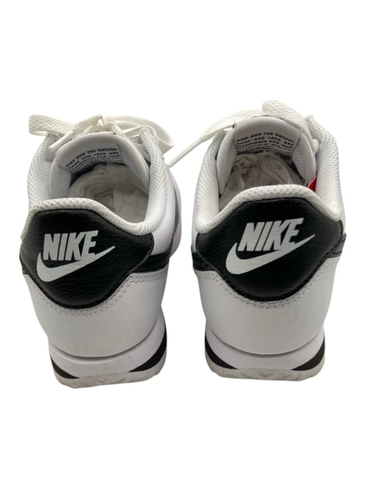 Nike Shoe Size 6 White & Black Leather Upper Swoosh Low Top Lace Up Sneakers White & Black / 6