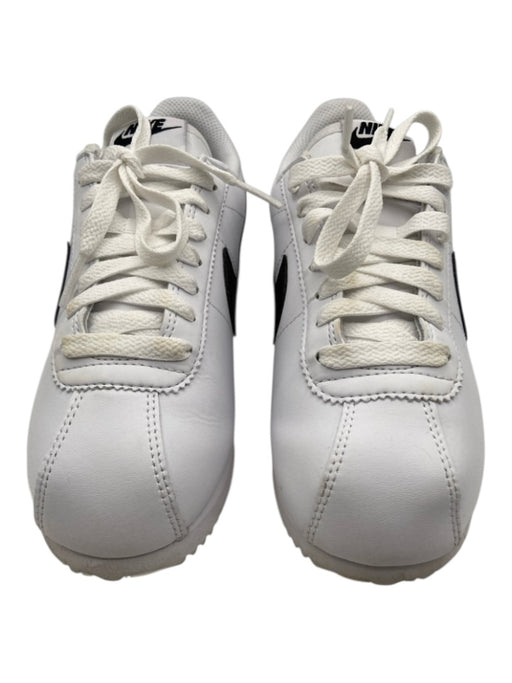 Nike Shoe Size 6 White & Black Leather Upper Swoosh Low Top Lace Up Sneakers White & Black / 6