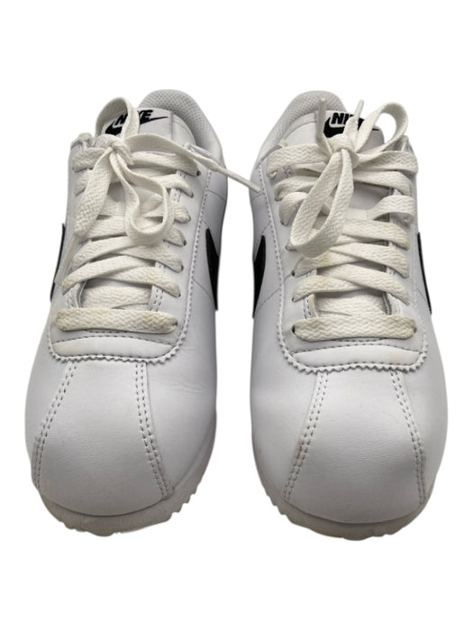 Nike Shoe Size 6 White & Black Leather Upper Swoosh Low Top Lace Up Sneakers White & Black / 6