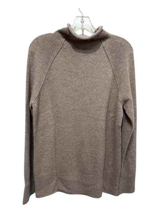 Theory Size Large Taupe Beige Cashmere Knit Turtleneck Long Sleeve Sweater Taupe Beige / Large