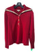 Burberry Size Large Red Wool Rib Knit 1/2 Button Snap Button Pullover Sweater Red / Large