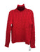 Post Card Size Large Red Cable Knit Turtleneck Long Sleeve Sweater Red / Large