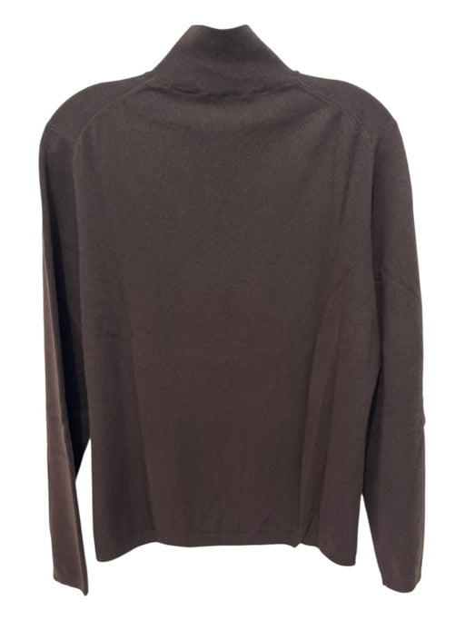 Neiman Marcus Size Est S Dark Brown Cashmere Mock Turtleneck Long Sleeve Sweater Dark Brown / Est S