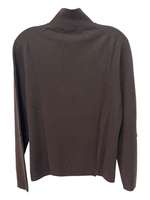 Neiman Marcus Size Est S Dark Brown Cashmere Mock Turtleneck Long Sleeve Sweater Dark Brown / Est S