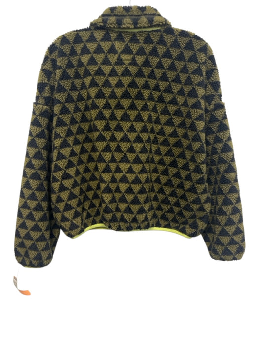 The Great Outdoors Size XS Olive & Black Polyester Blend Fuzzy Geometric Sweater Olive & Black / XS
