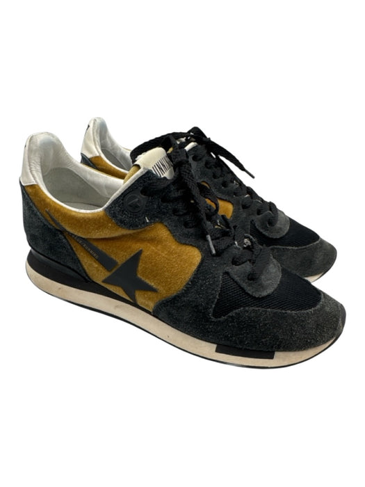 Golden Goose Shoe Size 36 Charcoal & Gold Suede Leather Star Running Sneakers Charcoal & Gold / 36