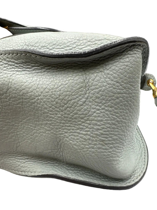 Chloe Seafoam Green Grained Leather Gold hardware Rolled Handles Zip Top Bag