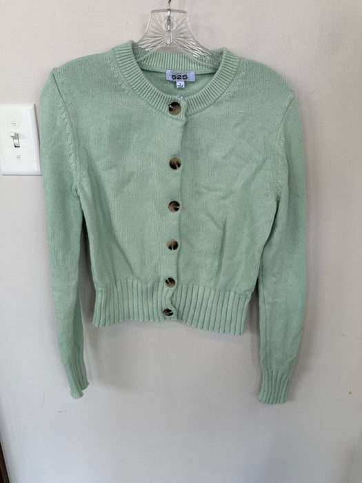 525 Size S Mint Green Cotton Button Up Knit Cardigan