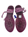 Jimmy Choo Shoe Size 41 Purple Rubber Lace Up Beaded Metallic Thread Sandals Purple / 41