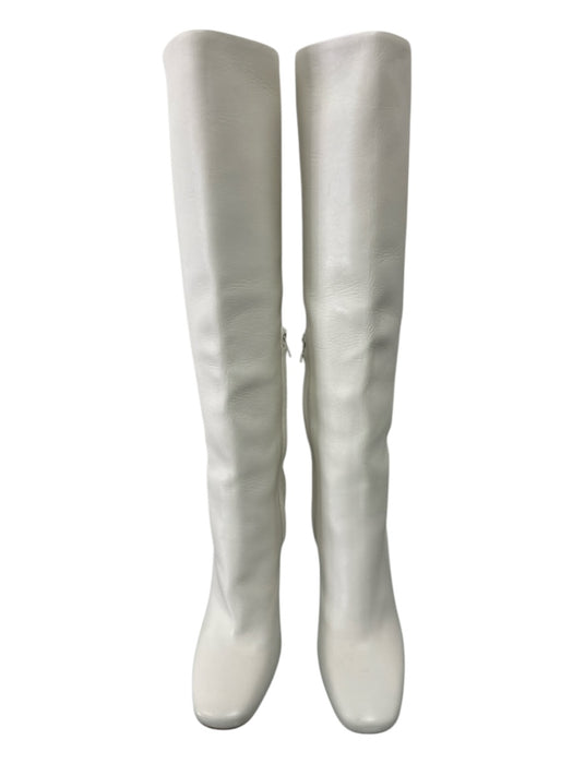 Bottega di Sguardi Shoe Size 41 Cream Pebbled Leather Knee High Block Heel Boots Cream / 41