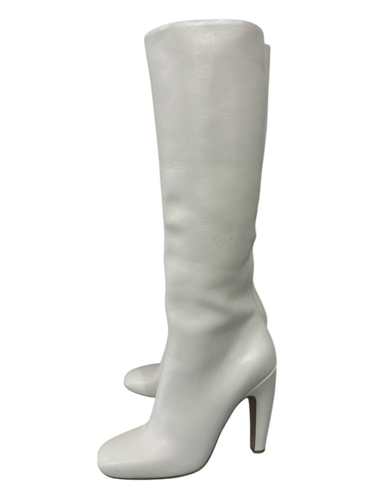 Bottega di Sguardi Shoe Size 41 Cream Pebbled Leather Knee High Block Heel Boots Cream / 41