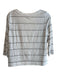 Eileen Fisher Size XS White & Black Linen Wide Round Neck 3/4 Sleeve Top White & Black / XS